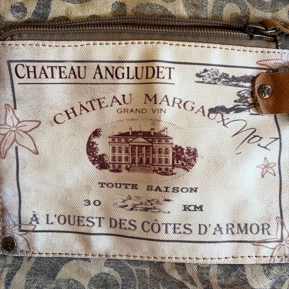 Myra Bag Beige and Brown Printed Canvas Crossbody - Picture 3 of 8